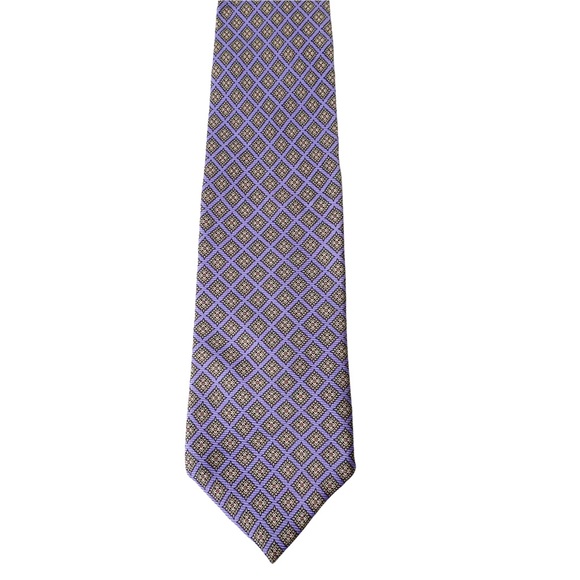 Brooks Brothers Italian Silk Tie Purple Print Mens - Picture 3 of 7